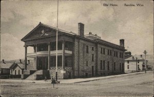 Rawlins WY Elks Home c1920 Postcard