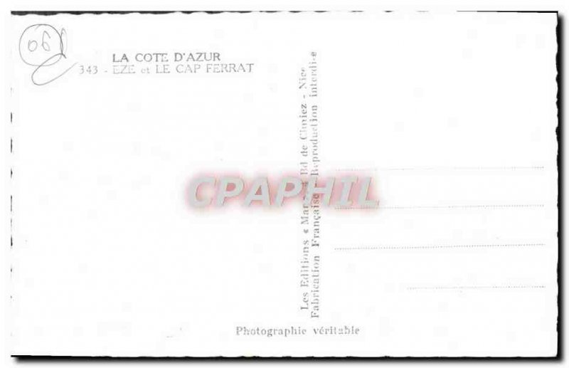 Modern Postcard Eze and Cap Ferrat
