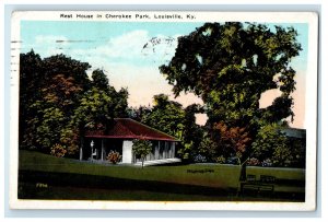 1925 Rest House in Cherokee Park Louisville Kentucky KY Posted Vintage Postcard 