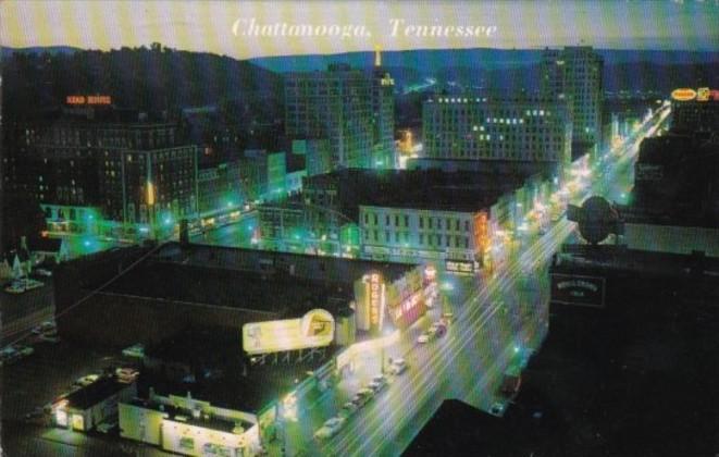 Tennessee Chattanooga Night View 1964