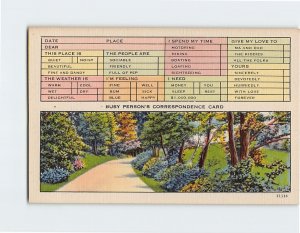 Postcard Nature Road Scenery, Busy Person's Correspondence Card