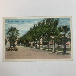 Postcard Florida Miami Beach Homes Classic Automobile Beach Front 1930s