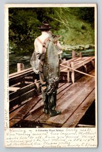 1905  Columbia River Salmon  Fisherman    Postcard