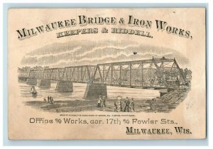 1870s-80s Engraved Milwaukee Bridge & iron Works Keepers & Riddell #2 P210