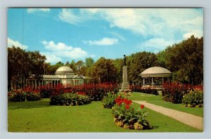 Michigan City IN- Indiana, Washington Park, Building, Flowers, Chrome Postcard 