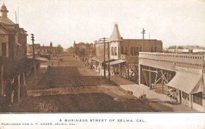 SELMA, CA Business Street Scene Eureka Market California c1910s Vintage Postcard