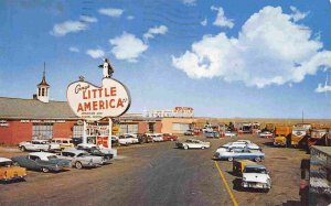 Little America Travel Center Road Stop Cars US 30 Wyoming 1959 postcard