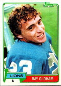 1981 Topps Football Card Ray Oldham Detroit Lions sk10320