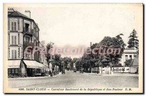 Postcard Old Saint Cloud Crossroads Boulevard de la Republique and Rue Pasteur