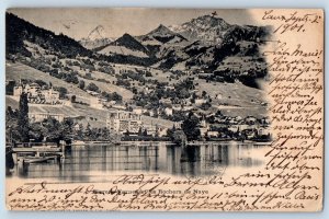 Montreux Switzerland Postcard Clarens Vernex and Les Rochers de Naye 1901