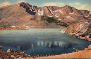 Colorado Rocky Mountains Mount Evans Reflected In Summit Lake 1946 Curteich