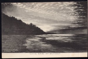 Pennsylvania LAKE ERIE at Sunset Copyright 1906 by Kirkland - Divided Back