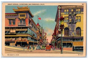 San Francisco California Postcard Chinatown Street Grant Avenue Chinatown c1940