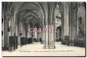 Old Postcard Bourges Interior De La Cathedrale Circumference of the chorus Co...