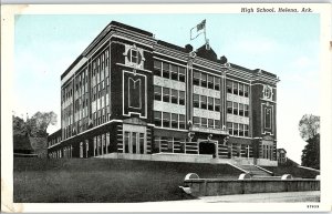 Vintage Blue Sky, High School, Helena, Ark. Postcard P132