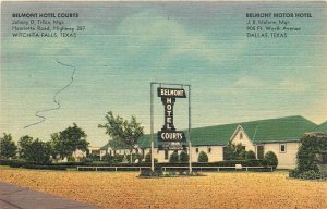 Postcard 1950s Texas Wichita Falls Belmont Hotel Courts MWM Occupation TX24-1463