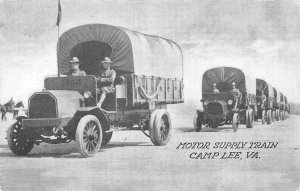 Motor Truck Supply Convoy US Army WWI Camp Lee Virginia postcard