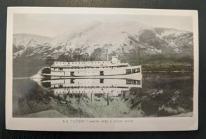 Unused Vintage SS Tutshi White Pass Yukon Track Canada Real Photo Postcard-