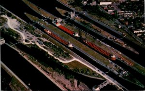 Michigan Sault Ste Marie Aerial View The Soo Locks
