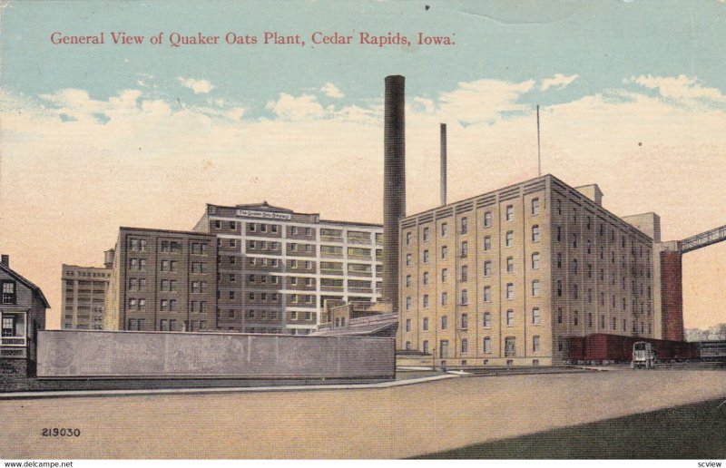 CEDAR RAPIDS, Iowa, 1914 ; General View of Quaker Oats Plant