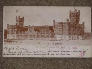 New Armory, Providence, R.I., 1906, used vintage card