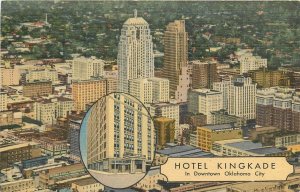 Postcard 1940s Oklahoma City Hotel Kingkade Aerial View occupational OK24-3894