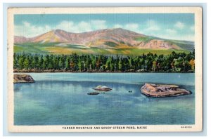 c1930's View Of Tuner Mountain And Sandy Stream Pond Maine ME Vintage Postcard