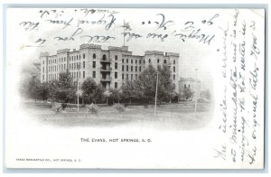 1906 Evans Exterior Building Hot Springs South Dakota Vintage Antique Postcard