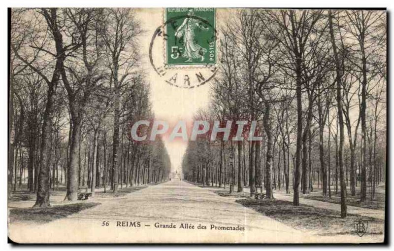 Old Postcard Reims Grande Allee des Promenades