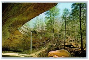 c1960 Ash Cave Intersection Central Feature Waterfall Zanesville Ohio Postcard