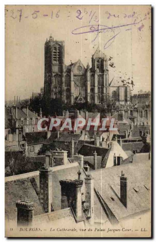 Bourges Old Postcard The cathedral for the Jacques Coeur palace