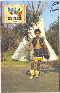 Dallas-Fort Worth TX Indian Village Dancer Performer Six Flags Postcard