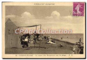 Postcard Old Valras Plage Le Repos The Bathers On The Beach