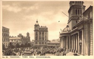 Early TRANSVAAL: TOWN HALL, Johannesburg, South Africa, Old Postcard