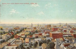 Bird's Eye View from High School York, Pennsylvania PA Postcards