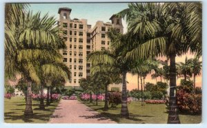 MIAMI, Florida FL ~ Handcolored COLONIAL TOWERS HOTEL Albertype Postcard