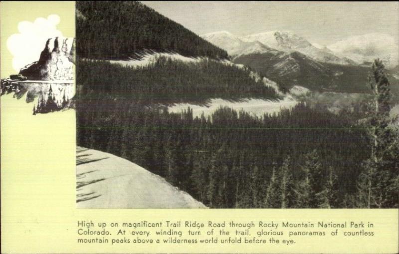 Burlington Route Railroad RR Promo National Parks Postcard ROCKY MOUTAINS