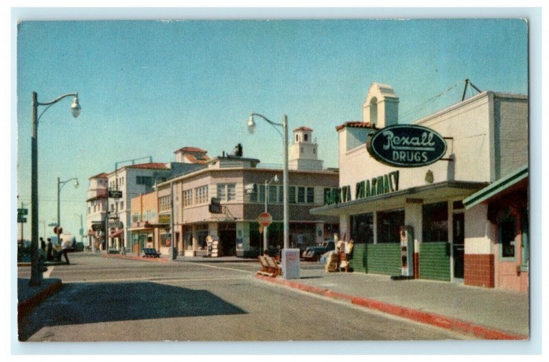 c1950's Balboa California Business District CA Unposted Vintage Postcard 