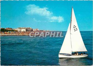 Postcard Modern Lido di Jesolo The Beach mouths of the Piave Boat