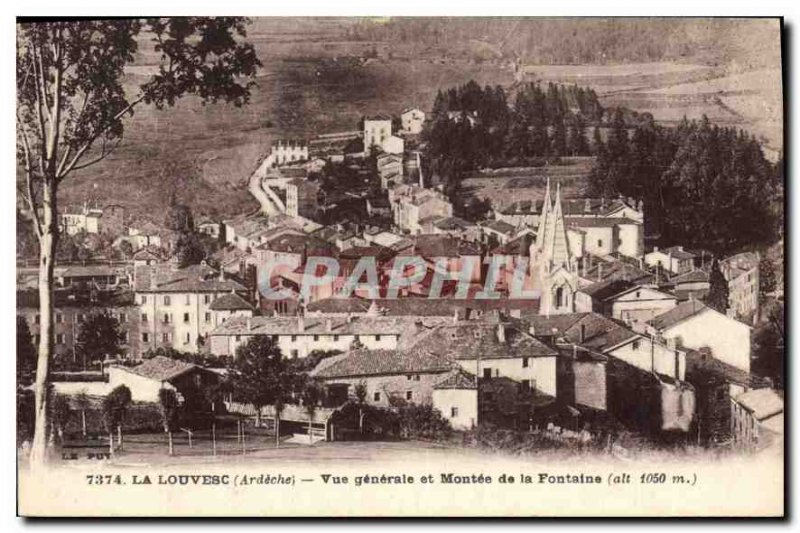 Old Postcard Louvesc Ardeche General view and Montee de la Fontaine