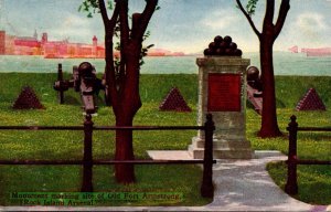 Illinois Rock Island Monument Marking Site Of Old Fort Armstrong 1908