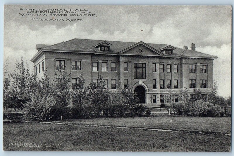 Bozeman Montana Postcard Agricultural Hall Experiment Station State College 1910