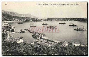 Old Postcard Villefranche Sur Mer La Rade Boat