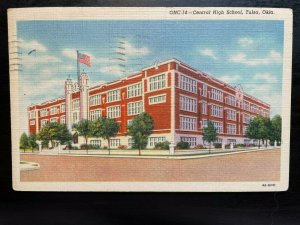 Vintage Postcard 1950 Central High School Tulsa Oklahoma