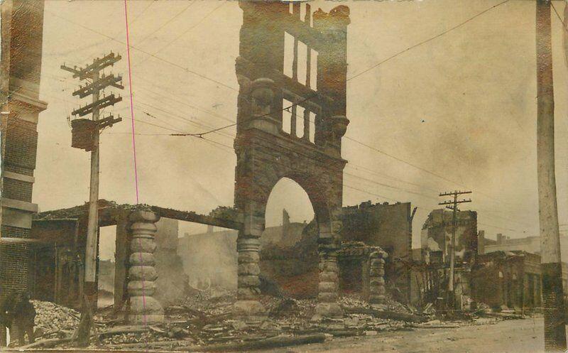 Fire Disaster Destruction 1909 Springfield Missouri RPPC Photo Postcard 13668