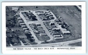 BROWNSVILLE, TEXAS TX ~ Aerial View TRAILER VILLAGE Roadside ca 1950s  Postcard