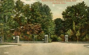 CT - Hartford. Keney Park Entrance at Barbour Street