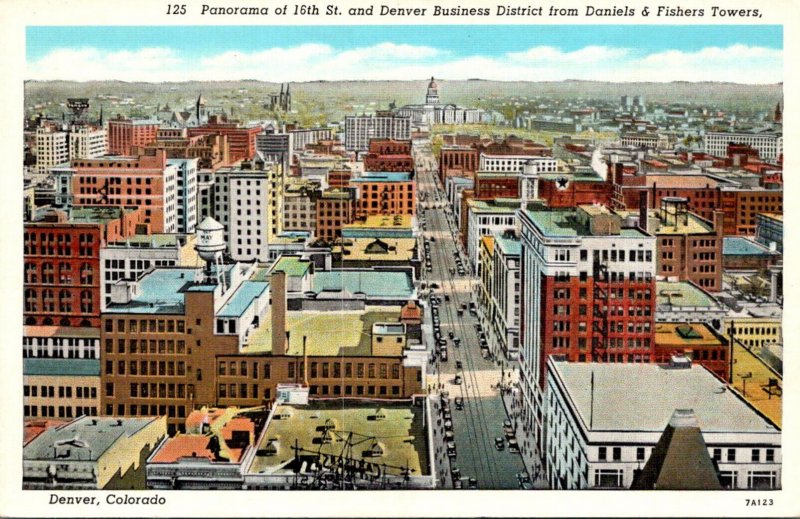 Colorado Denver Panorama Of 16th Street & Business District From Daniels & Fi...