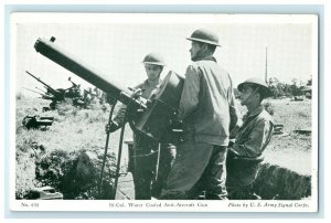 50-Cal Anti-Aircraft Water Cooled Machine Gun US Army Richmond Nevada Postcard 