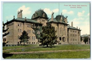 c1910 Fraser Hall Kansas State University Exterior Lawrence Kansas KS Postcard